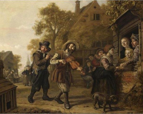 The Blind Fiddler Oil Painting by Jan Victors