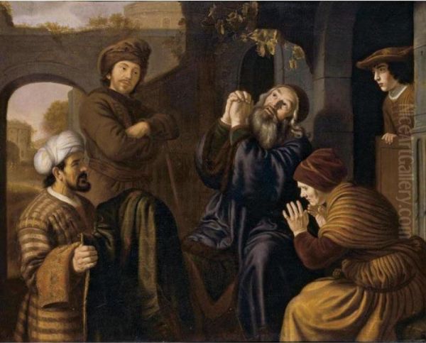 Jacob Being Shown Joseph's Robe (genesis 37: 32 -33) Oil Painting by Jan Victors