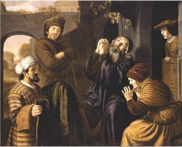 Jacob Being Shown Joseph's Robe (genesis 37: 32 -33) Oil Painting by Jan Victors