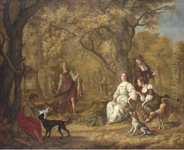 Diana And Her Nymphs After The Hunt Oil Painting by Jan Victors