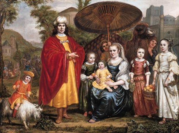 Portrait Historie Of A Family In A Landscape Oil Painting by Jan Victors