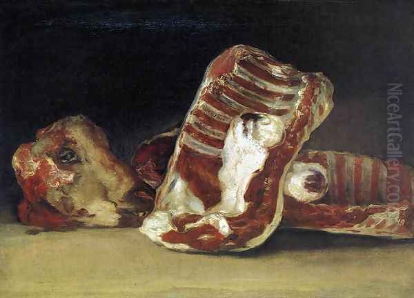 A Butcher's Counter Oil Painting by Francisco De Goya y Lucientes