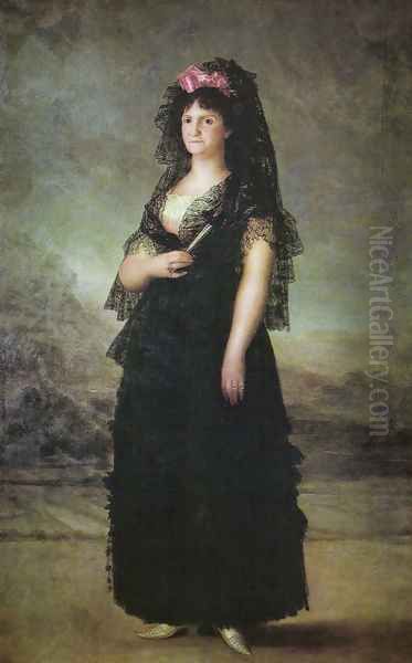 La reina Maria Luisa con mantilla Oil Painting by Francisco De Goya y Lucientes