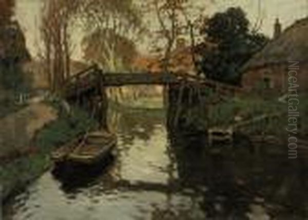 Canal In Summer, Giethoorn Oil Painting by Bernard, Ben Viegers