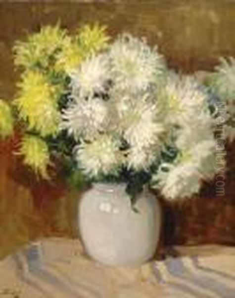 Chrysanthemum In An Earthenware Vase by Bernard, Ben Viegers