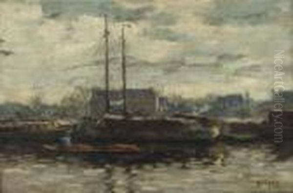 A Quayside Oil Painting by Bernard, Ben Viegers