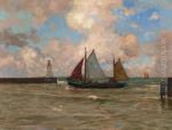 Kotter In De Scheveningse Haven Oil Painting by Bernard, Ben Viegers