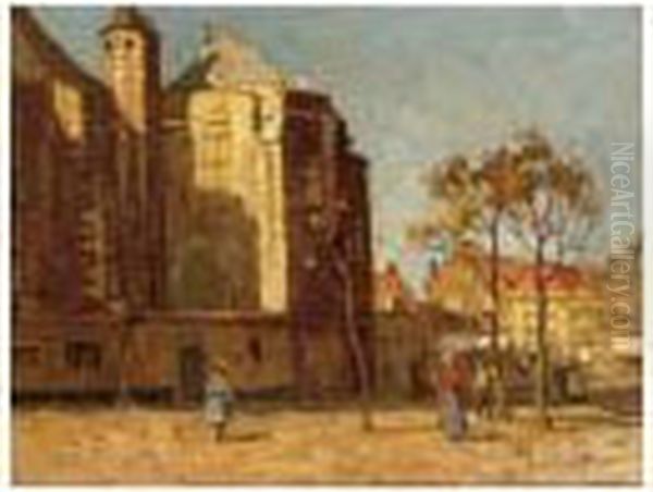 Kerkplein Te Delft Oil Painting by Bernard, Ben Viegers