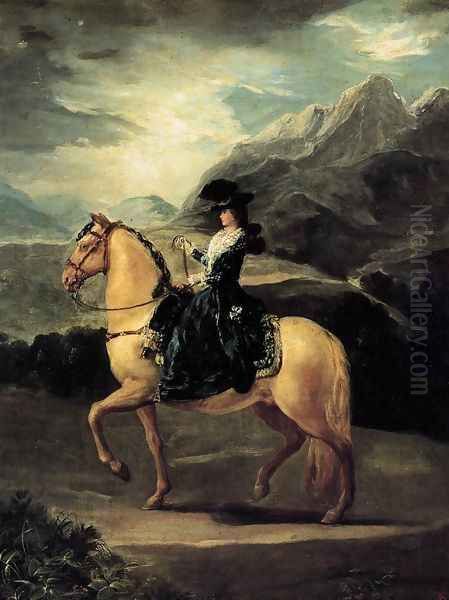 Portrait Of Maria Teresa De Vallabriga On Horseback Oil Painting by Francisco De Goya y Lucientes