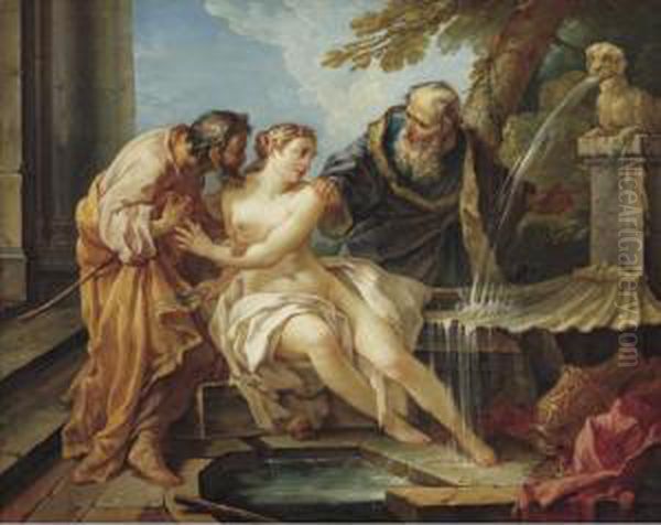 Susanna And The Elders Oil Painting by Joseph-Marie Vien