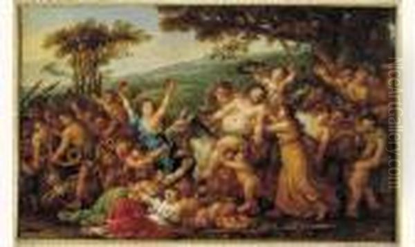 Bacchanale, Le Cortege De Bacchus Oil Painting by Joseph-Marie Vien