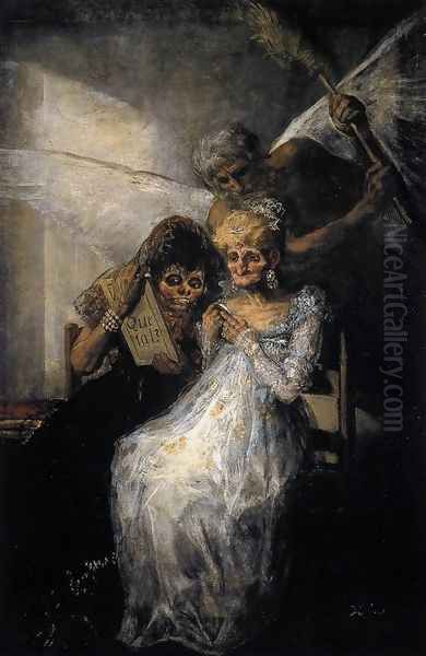 Les Vieilles or Time and the Old Women Oil Painting by Francisco De Goya y Lucientes