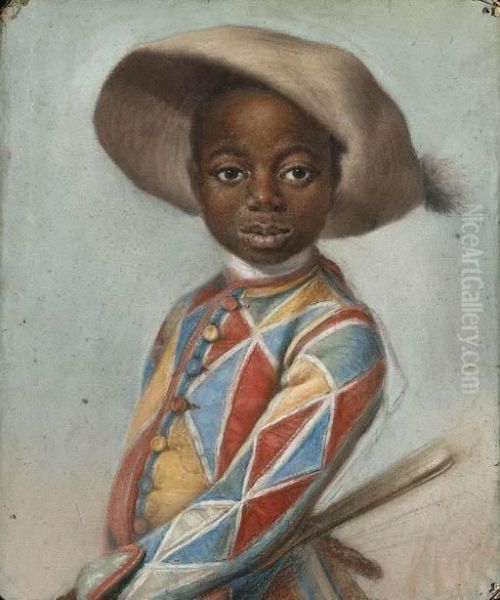 An African Page Dressed As A Harlequin Oil Painting by Louis Vigee