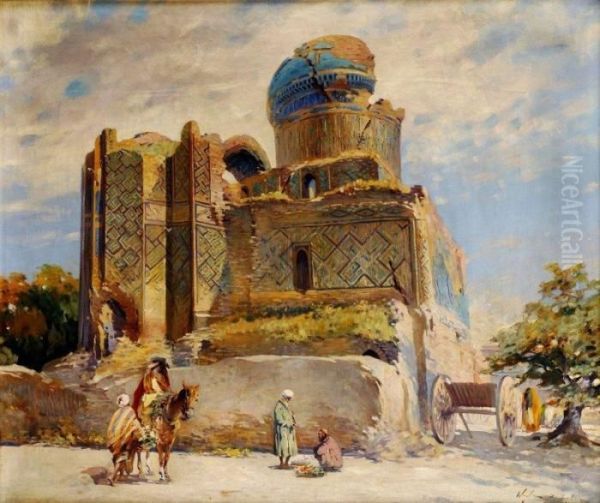 Timur Tamerlan V Samarkande Oil Painting by Bertalan Vigh