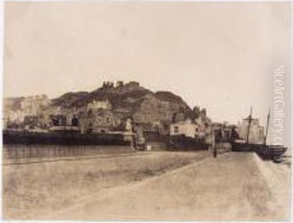 ``hastings' (view Of The Town 
From The Promenade With Hastings Castle In The Distance), Probably 1852 Oil Painting by Joseph Vigier