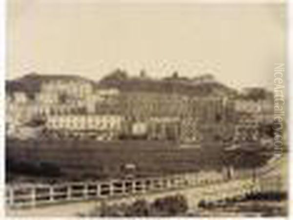 ````hastings' (view Of The Town With Hastings Castle In The Distance), Probably 1852 Oil Painting by Joseph Vigier