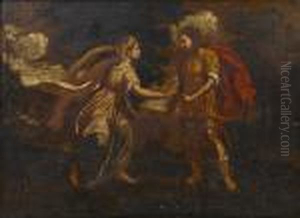 Rinaldo And Armida Oil Painting by Jacopo Vignali