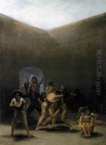 The Yard Of A Madhouse Oil Painting by Francisco De Goya y Lucientes