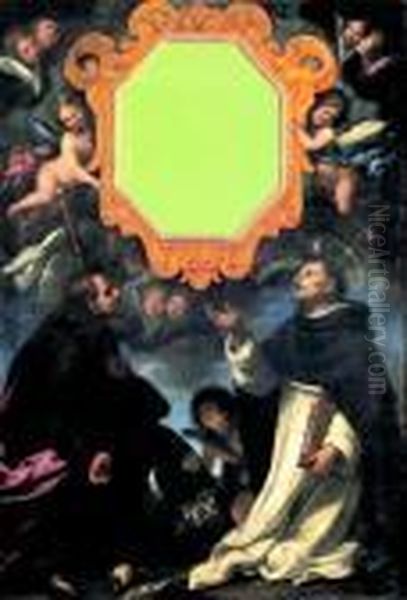 San Domenico E San Francesco Oil Painting by Jacopo Vignali