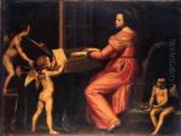 Sainte Cecile Oil Painting by Jacopo Vignali