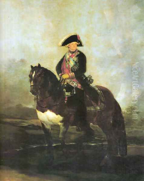 Portrait of Carlos IV with a horse Oil Painting by Francisco De Goya y Lucientes