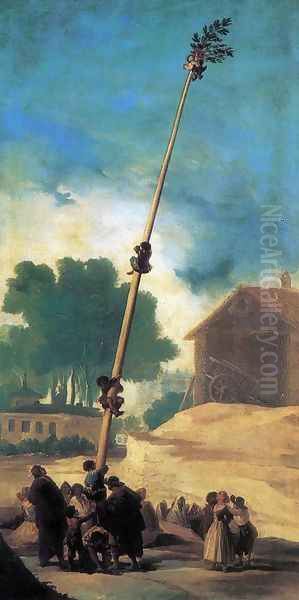 The Greasy Pole (La Cucana) Oil Painting by Francisco De Goya y Lucientes