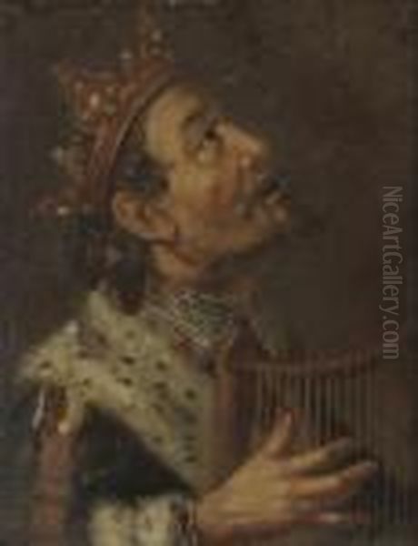 King David Oil Painting by Claude Vignon