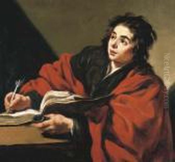 Saint John The Evangelist Oil Painting by Claude Vignon