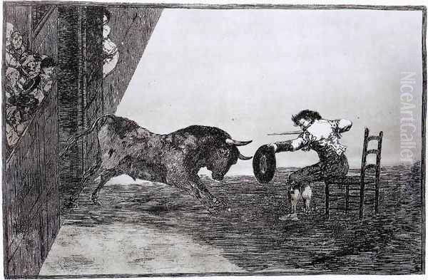 The Bravery of Martincho in the Ring of Saragassa (Tauromaquia 18) Oil Painting by Francisco De Goya y Lucientes