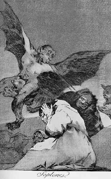 Caprichos Plate 48 Tale Bearers Blasts Of Wind Oil Painting by Francisco De Goya y Lucientes