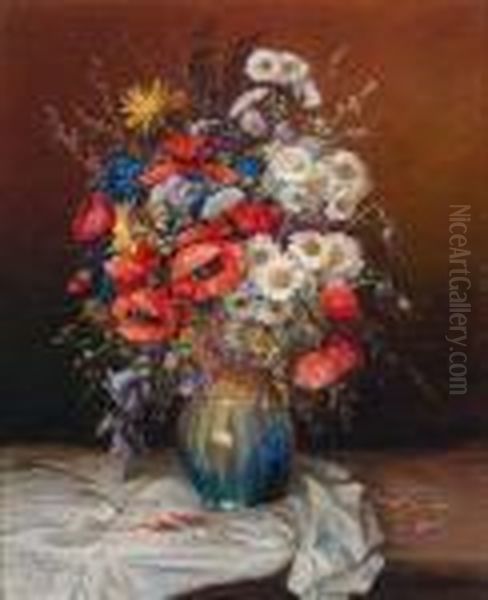 Blumenstillleben Oil Painting by Karl Vikas