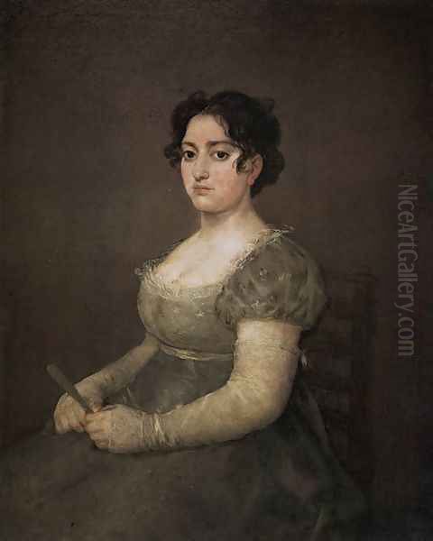 Portrait of a Lady with a Fan Oil Painting by Francisco De Goya y Lucientes