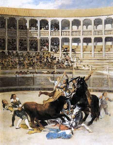 Picador Caught By The Bull Oil Painting by Francisco De Goya y Lucientes