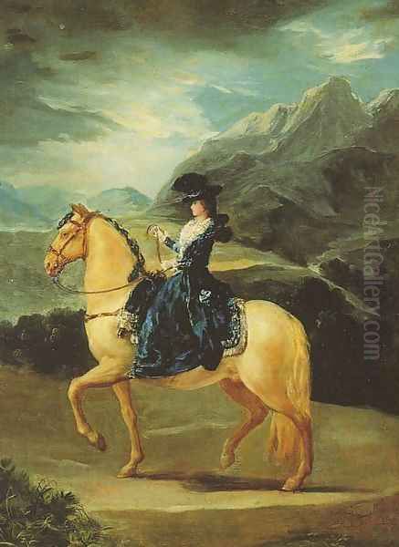 Maria Teresa Of Vallabriga On Horseback Oil Painting by Francisco De Goya y Lucientes