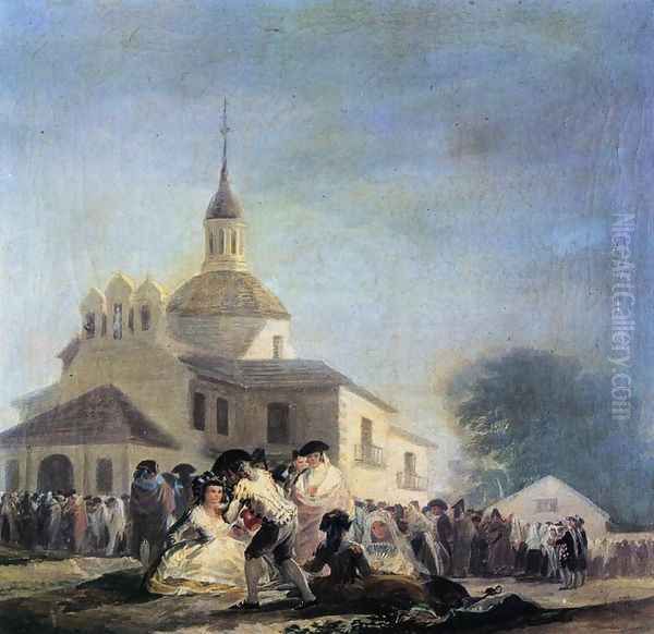 Pilgrimage To The Church Of San Isidro Oil Painting by Francisco De Goya y Lucientes