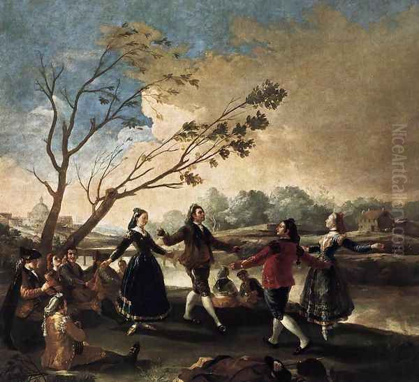 Dance Of The Majos At The Banks Of Manzanares Oil Painting by Francisco De Goya y Lucientes