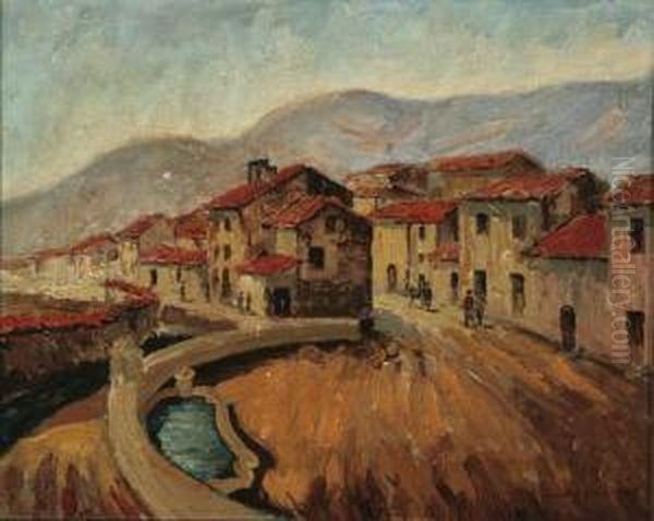 Villagescape Oil Painting by Cesar A. Villacres