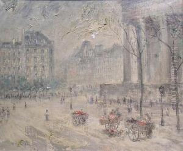 Boulevard In Paris Oil Painting by Cesar A. Villacres