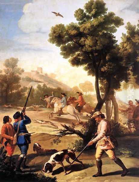 The Quail Shoot Oil Painting by Francisco De Goya y Lucientes