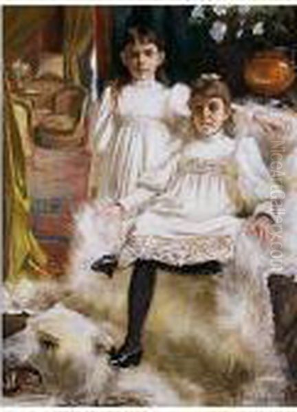 Las Doshermanas Oil Painting by Jose Villegas y Cordero