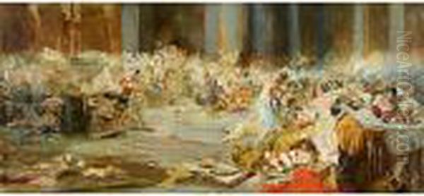 Incendio Al Tempio Oil Painting by Jose Villegas y Cordero