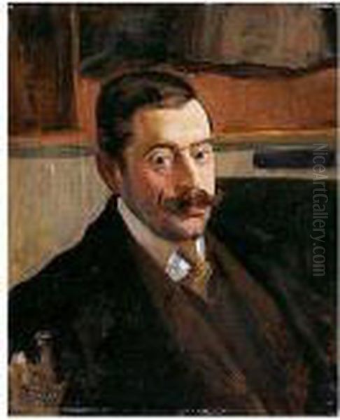 Retrato De A. Castellanos Oil Painting by Jose Villegas y Cordero