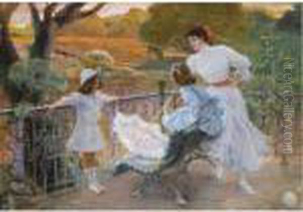 En El Parque (in The Park) Oil Painting by Jose Villegas y Cordero