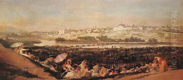 Festival At The Meadow Of San Isadore Oil Painting by Francisco De Goya y Lucientes