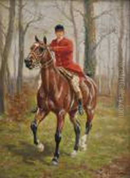 Bouton D'equipage En Course Oil Painting by Auguste Vimar