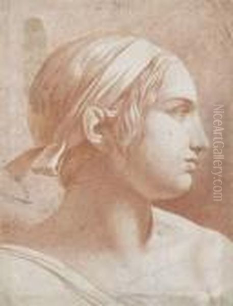 Tete De Femme De Profil Oil Painting by Francois-Andre Vincent