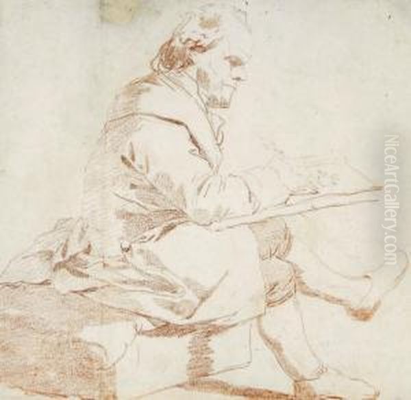 An Artist Sketching Oil Painting by Francois-Andre Vincent