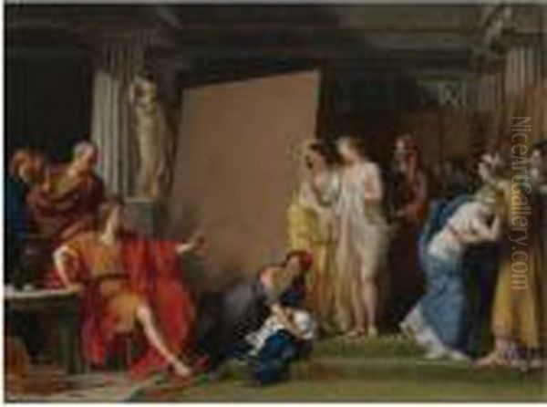 Zeuxis Choosing His Models For The Image Of Helen From Among The Girls Of Croton Oil Painting by Francois-Andre Vincent