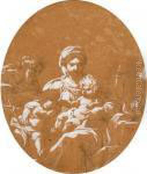 La Sainte Famille Avec Saint Jean-baptiste Oil Painting by Francois-Andre Vincent