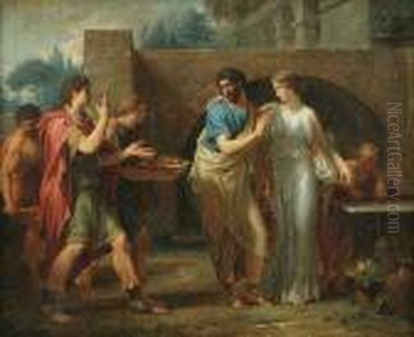 Aeneas Offering Presents To Latinus Oil Painting by Francois-Andre Vincent